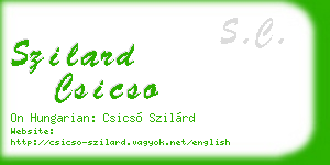 szilard csicso business card