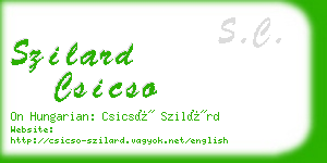 szilard csicso business card